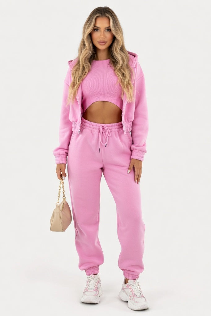 Hooded Sweat Set — Pink