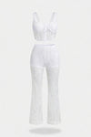 Hollow Lace Flare Trousers