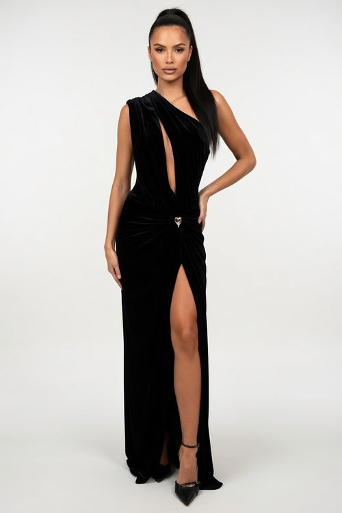 Cut-Out Asymmetric Dress — front view