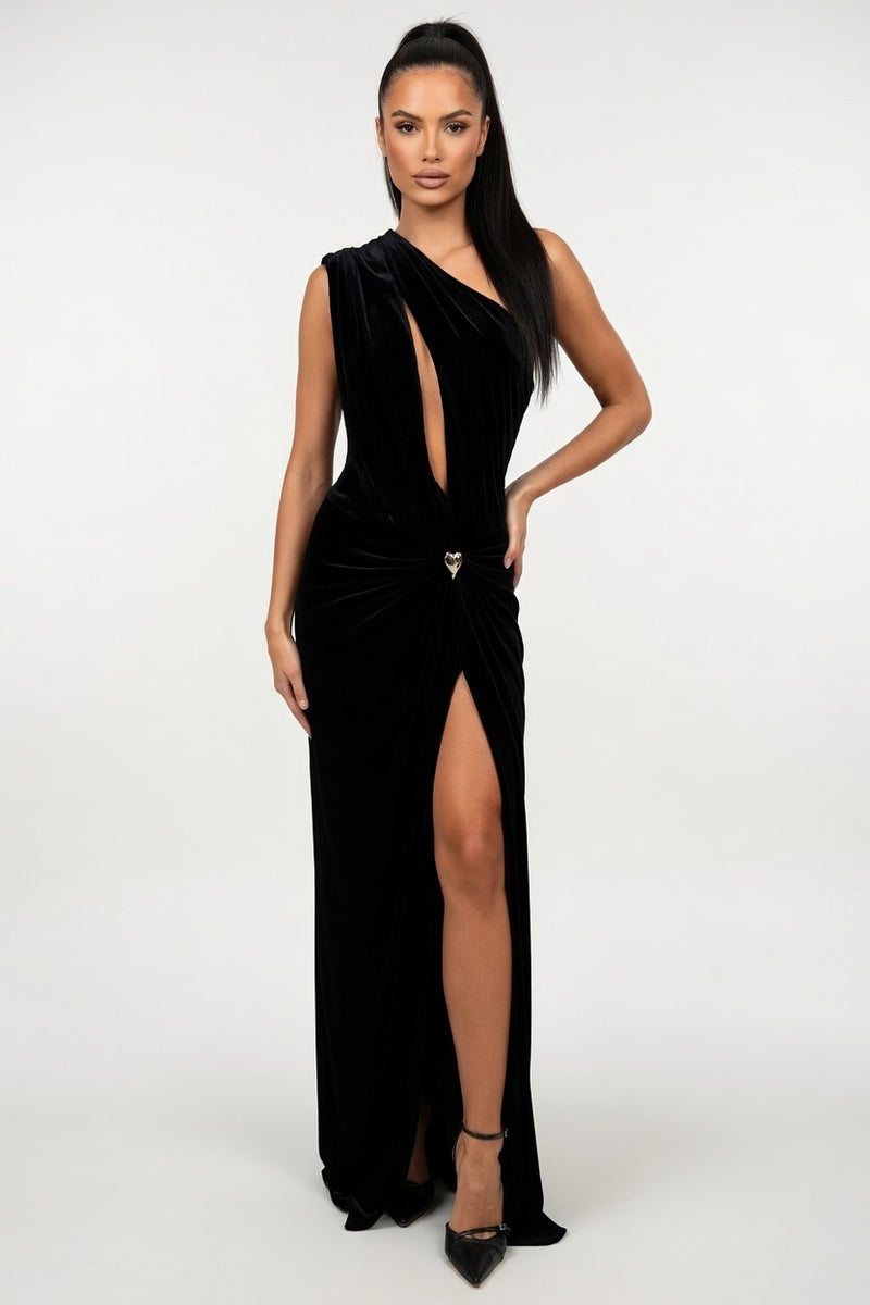 Cut-Out Asymmetric Dress — front view