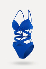 High Waist Cut-Out Bikini — Royal Blue