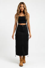Denim Work Skirt — Black