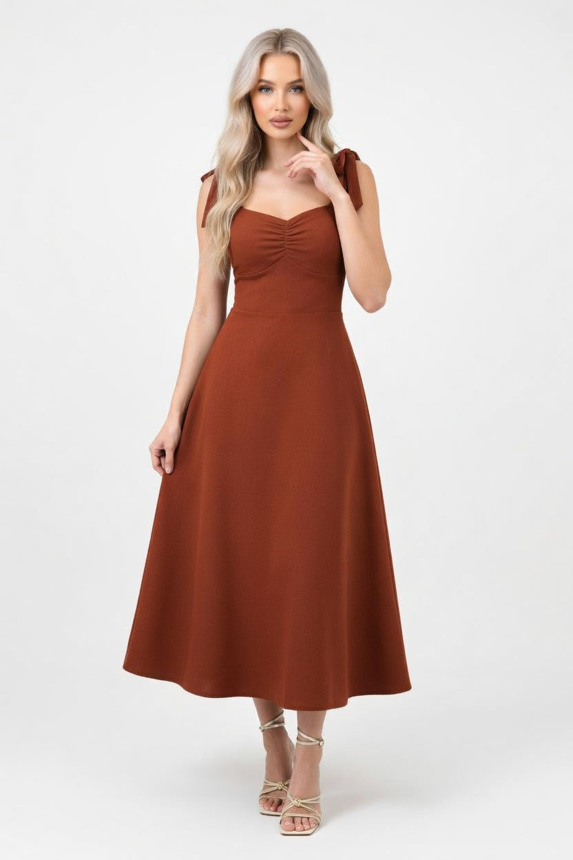 Sleeveless Midi Dress — front view