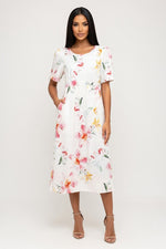 Printed Round Neck Pocket Dress — Print 5