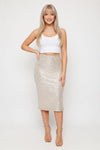 Sequin High-Waist Midi Skirt