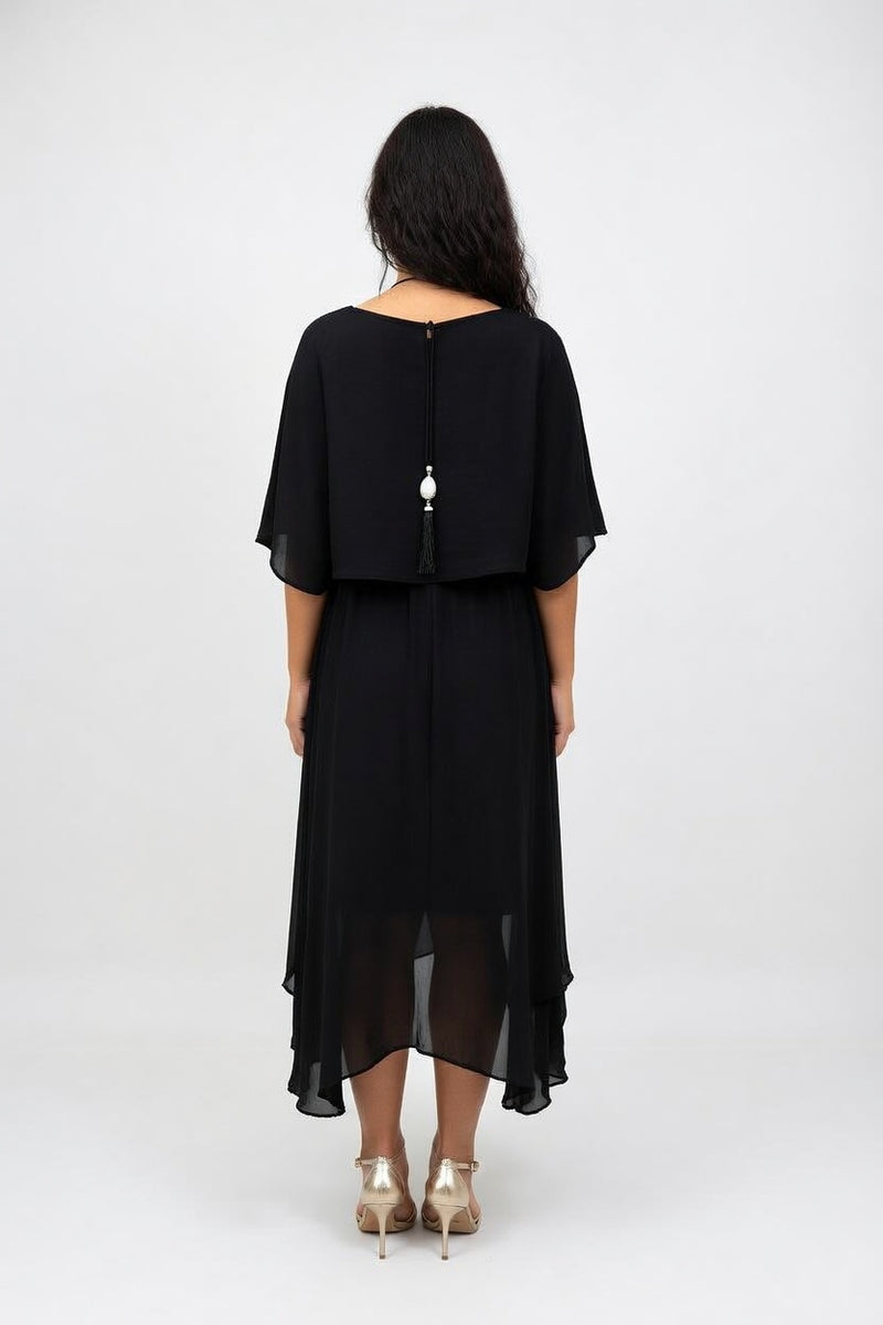 Asymmetric Midi Dress — back view