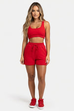 Double Layer Vest & Shorts Co-ord — Red