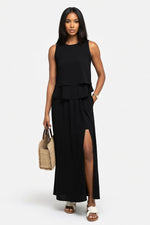 Modal Halter Midi Dress — Black