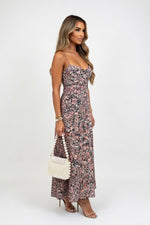 Floral Print Halter Swing Dress — side view