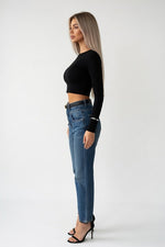 Backless Round Neck Top — side view