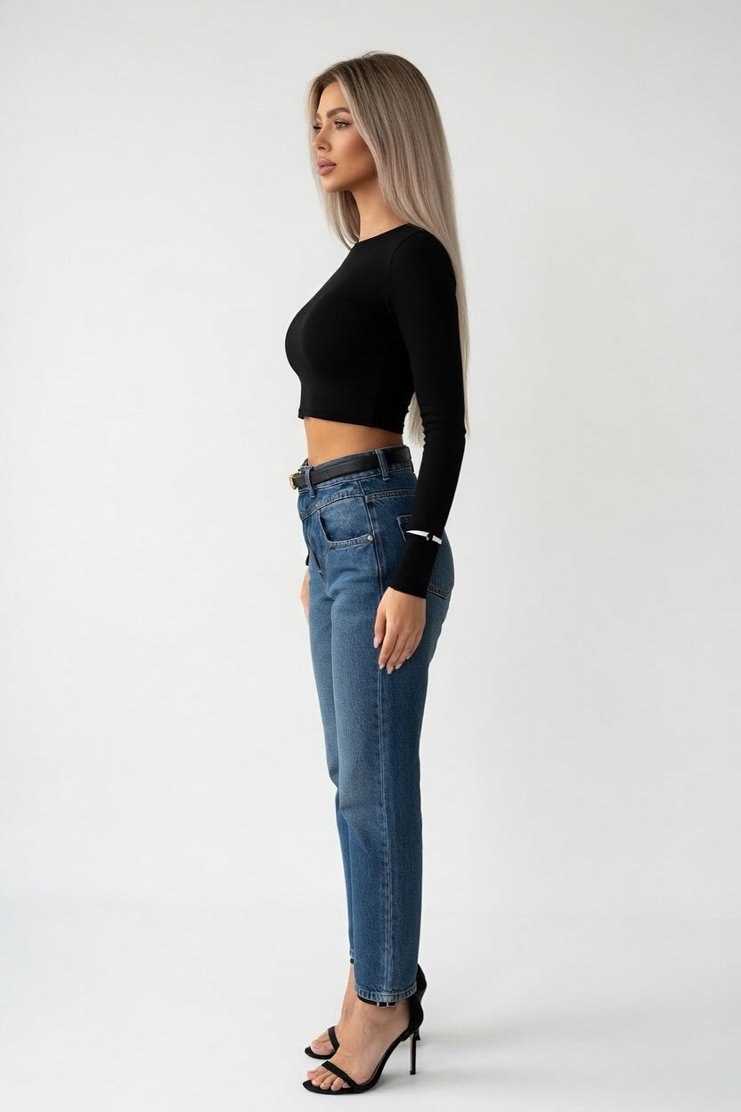 Backless Round Neck Top — side view