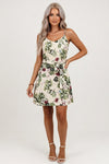V-Neck Printed Halter Dress
