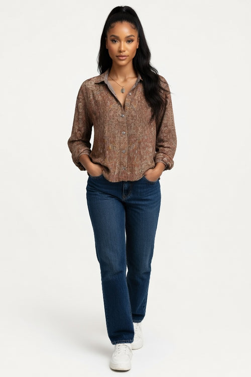 Printed Cotton-Linen Shirt — Vintage 1