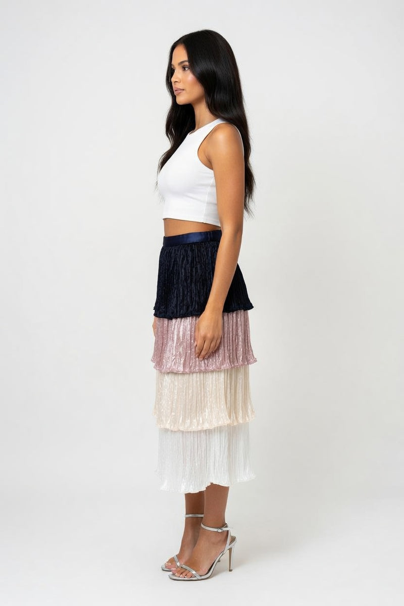 Pleated A-Line Skirt — side view