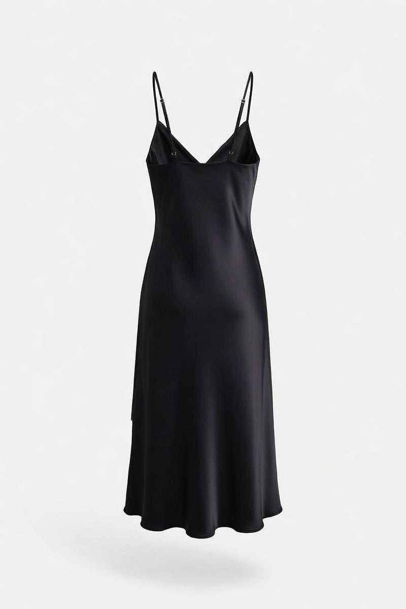 Silk Slip Nightdress with Bow Ties — back view