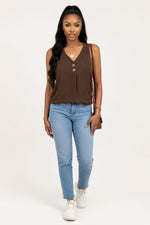 Solid Cami Top — Brown