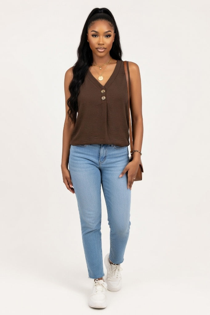Solid Cami Top — Brown