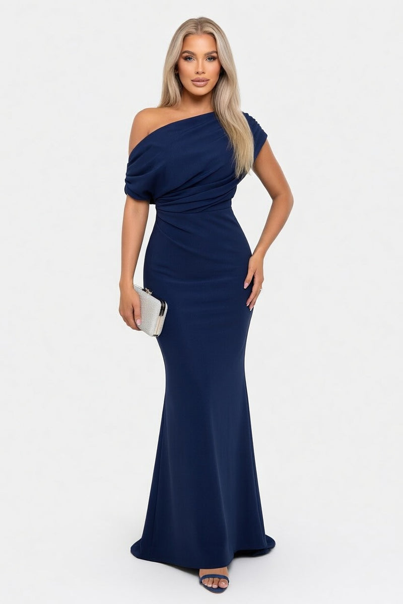 Off-Shoulder Column Dress — front view