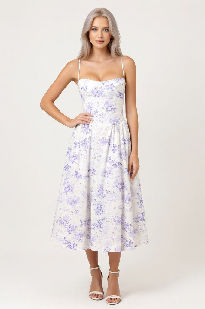 Cami Slip Dress — Purple Floral Print