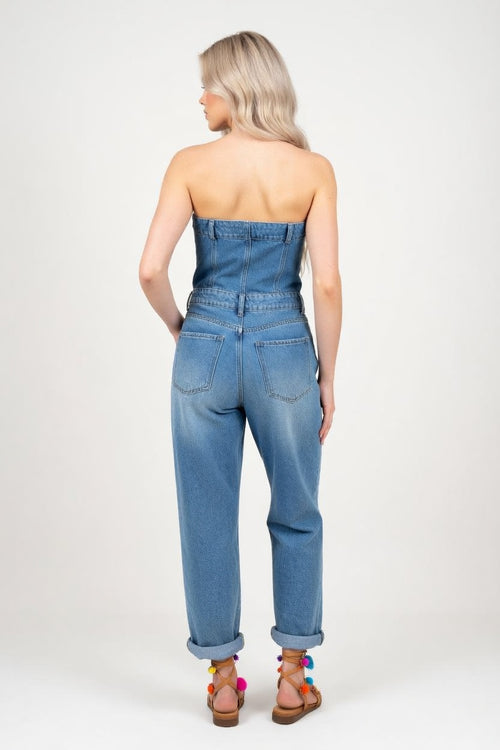 Ripped Straight Jeans — back view