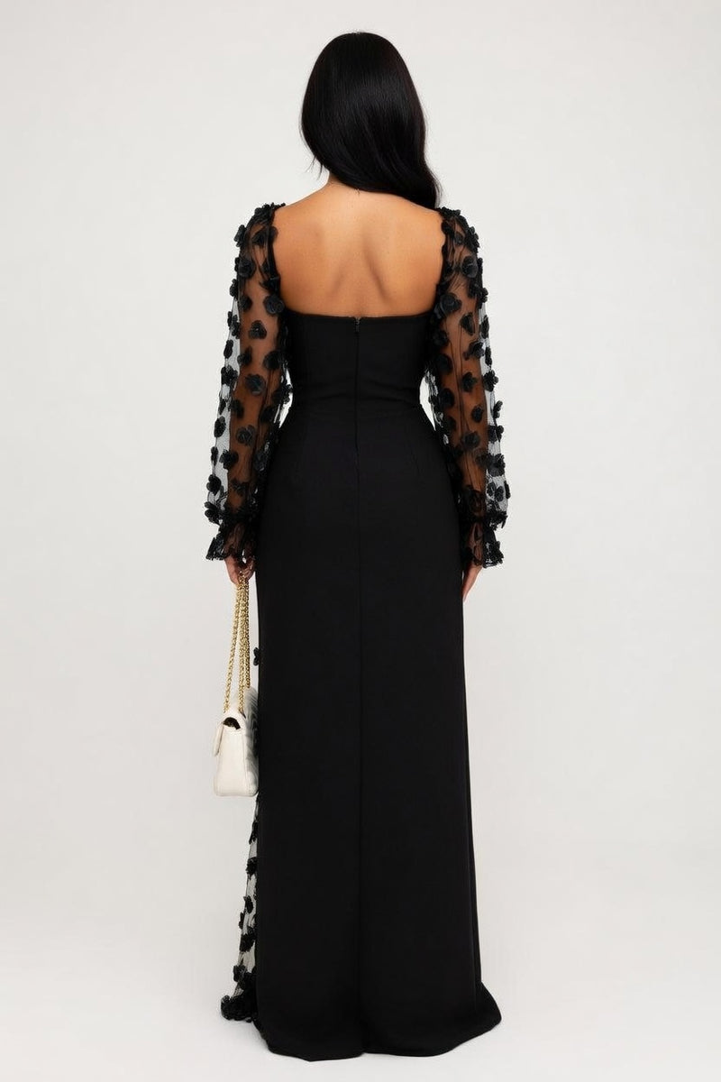 Long Sleeve Midi Dress — back view