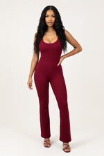 Halter Top Wide Leg Co-Ord Set — Burgundy