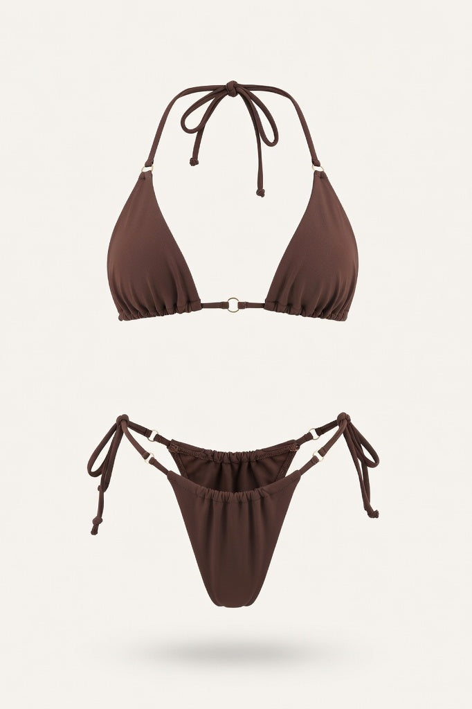 Triangle Bikini Set — Coffee