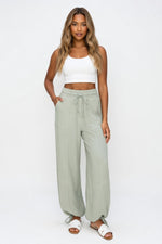 Drawstring Casual Trousers — front view
