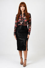 Sequin Mini Skirt — front view