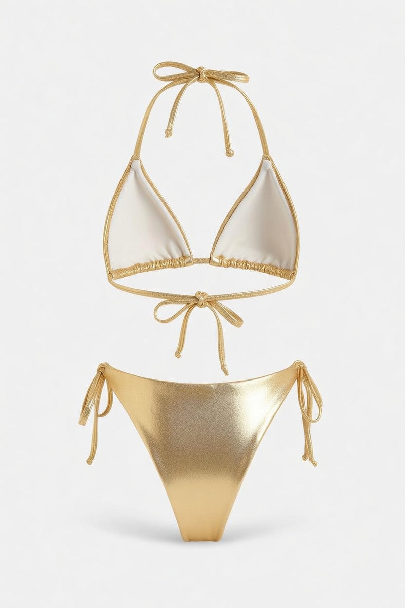 Lace-Up Bikini Set — back view
