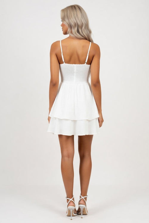 Backless Halter Mini Dress — back view
