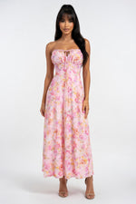 Printed Halter Maxi Dress — Blue Print