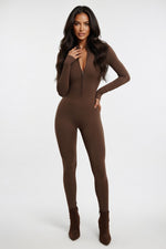 High-Neck Zip Bodysuit — front view