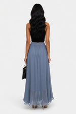 Chiffon High-Waist Maxi Skirt — back view