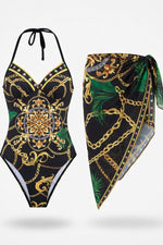Printed Swimwear Set — Black