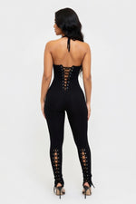 Halter Cut-Out Jumpsuit — back view