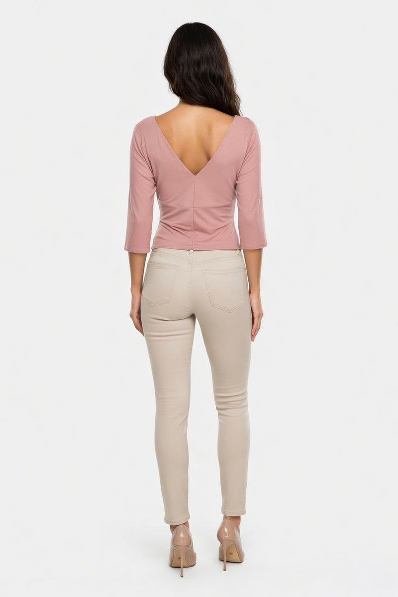 Deep V Backless Tee — back view