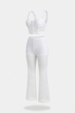 Hollow Lace Flare Trousers — side view