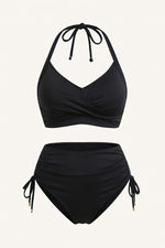 Drawstring Bikini Set — Black