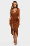 Sequin One-Shoulder Maxi Dress