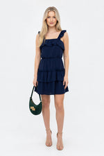 Ruffle Midi Dress — front view