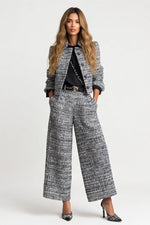 Structured Blazer & Wide Leg Trouser Co-ord — Silver Grey