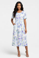 Round Neck Printed Dress — Print 7