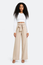 Wide Leg Trousers with Belt — front view