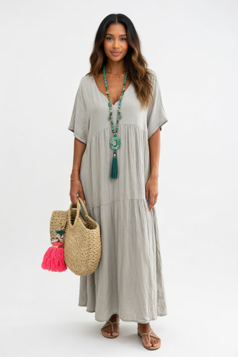 V-Neck Swing Dress — front view