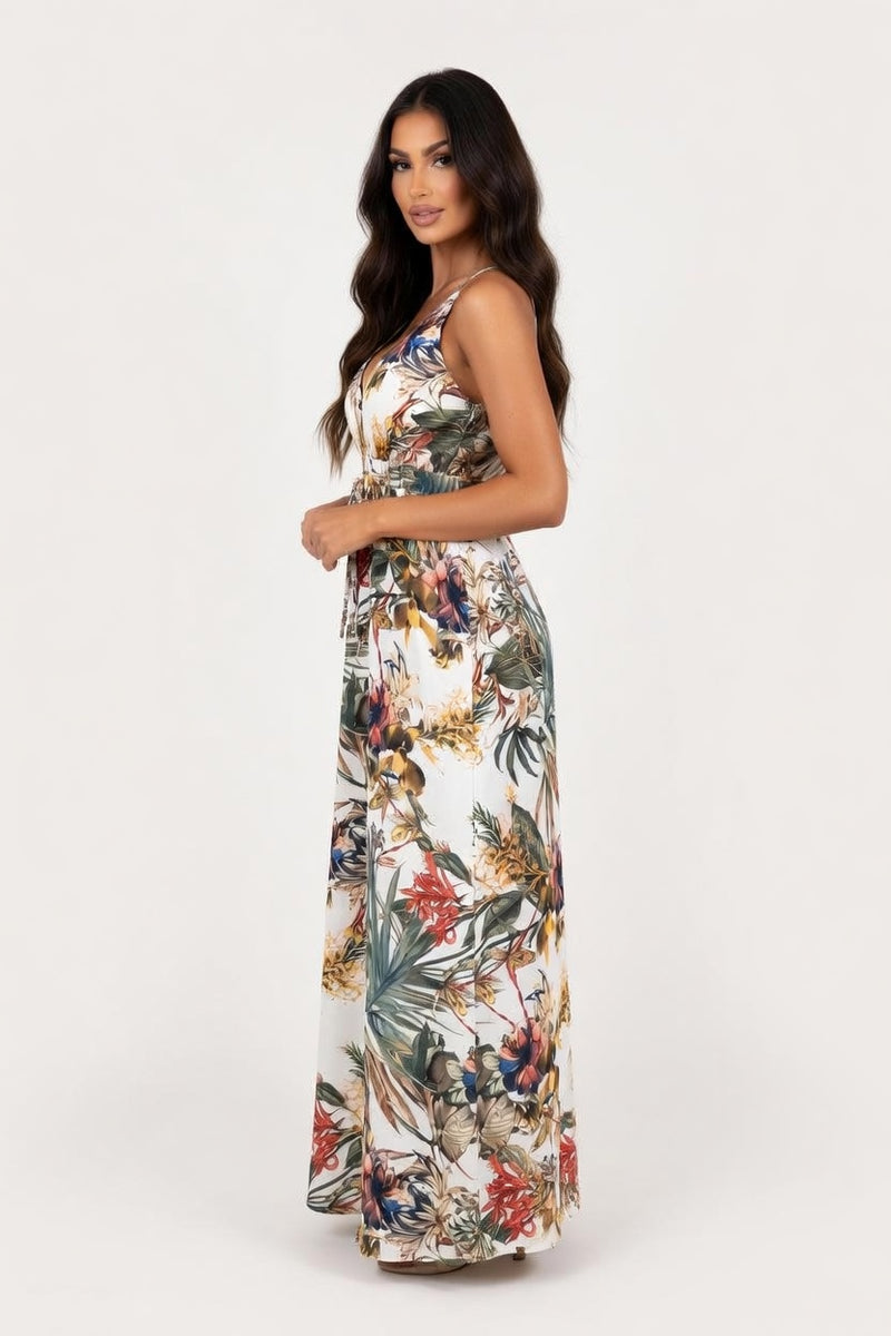 Open Back Print Dress — side view