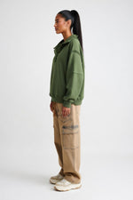 Oversized Sweatshirt with Slit Lapels — side view