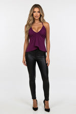Halter Cut-Out Vest — Purple