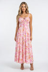 Cross-Back Print Maxi Dress
