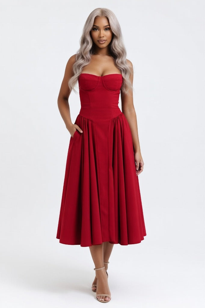 Cami Slip Dress — Red